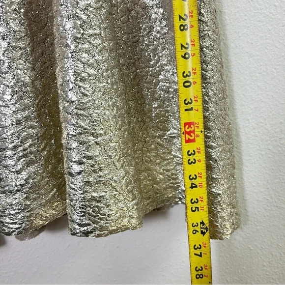 NWT Free People Ombre Foil Lace Fit & Flare Mini Dress Size S Cream Gold - Picture 5 of 16